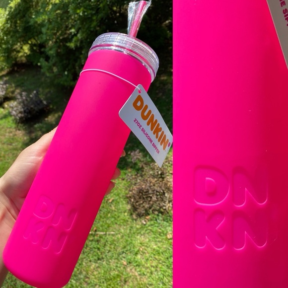 Dunkin Donuts Other - . Dunkin’ Donuts Hot Pink Silicone Sipper Tumbler
